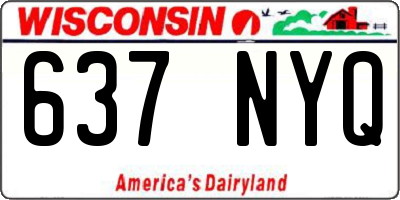 WI license plate 637NYQ