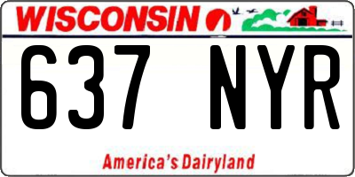WI license plate 637NYR
