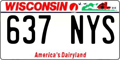 WI license plate 637NYS
