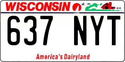 WI license plate 637NYT