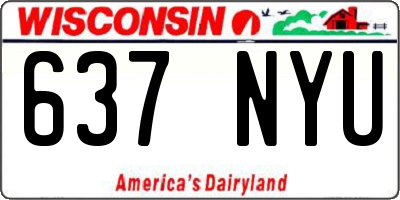 WI license plate 637NYU