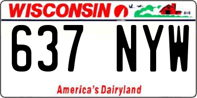 WI license plate 637NYW