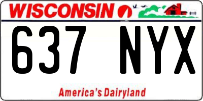 WI license plate 637NYX