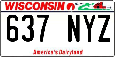 WI license plate 637NYZ