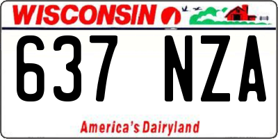 WI license plate 637NZA