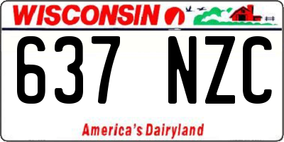 WI license plate 637NZC