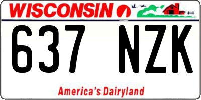 WI license plate 637NZK