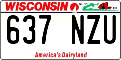 WI license plate 637NZU