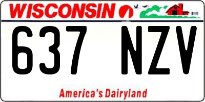 WI license plate 637NZV