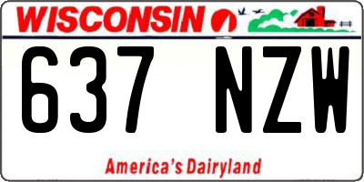 WI license plate 637NZW