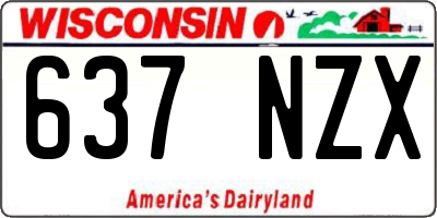 WI license plate 637NZX