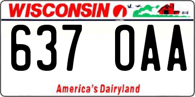WI license plate 637OAA