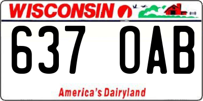 WI license plate 637OAB