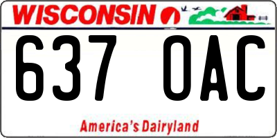 WI license plate 637OAC