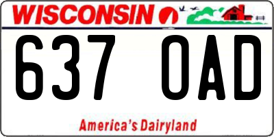 WI license plate 637OAD