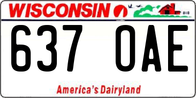 WI license plate 637OAE