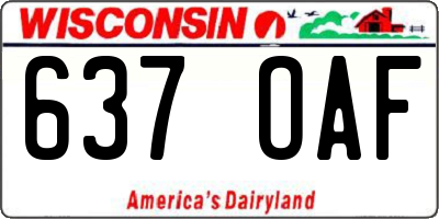 WI license plate 637OAF