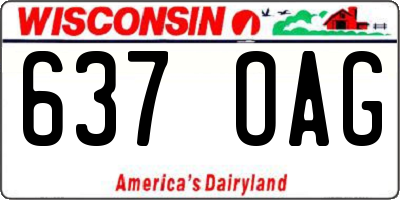 WI license plate 637OAG