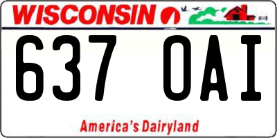 WI license plate 637OAI