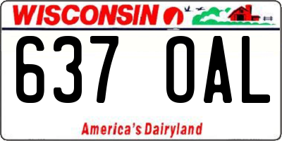 WI license plate 637OAL