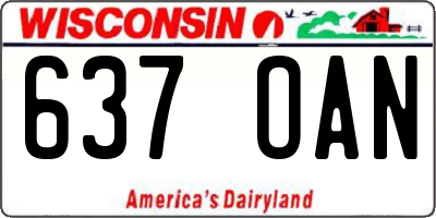 WI license plate 637OAN