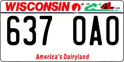 WI license plate 637OAO