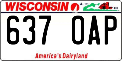 WI license plate 637OAP