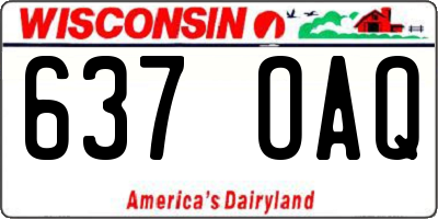 WI license plate 637OAQ