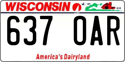 WI license plate 637OAR
