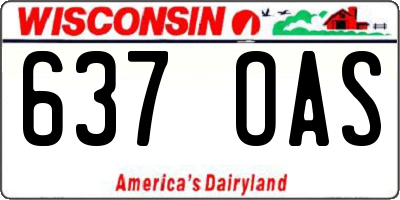 WI license plate 637OAS