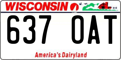 WI license plate 637OAT