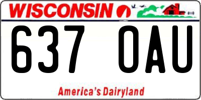 WI license plate 637OAU