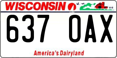 WI license plate 637OAX