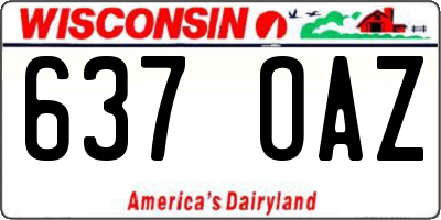 WI license plate 637OAZ