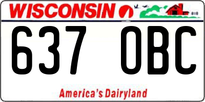 WI license plate 637OBC