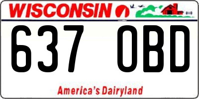 WI license plate 637OBD
