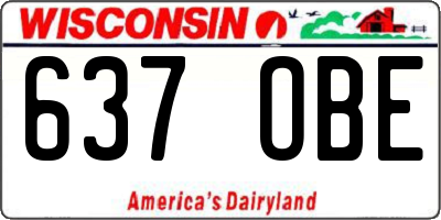WI license plate 637OBE