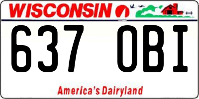 WI license plate 637OBI