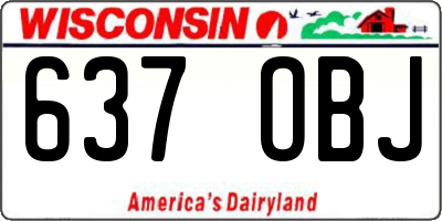 WI license plate 637OBJ