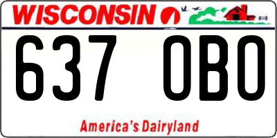 WI license plate 637OBO