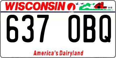 WI license plate 637OBQ