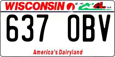WI license plate 637OBV
