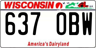WI license plate 637OBW