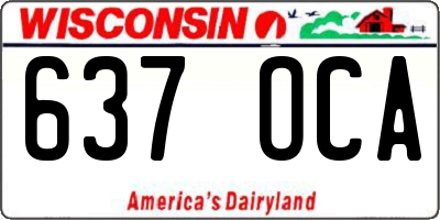 WI license plate 637OCA