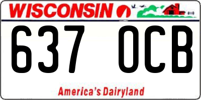 WI license plate 637OCB