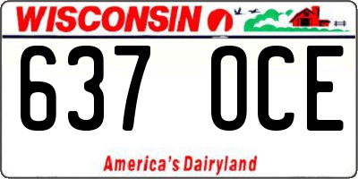 WI license plate 637OCE