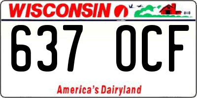WI license plate 637OCF