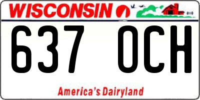 WI license plate 637OCH