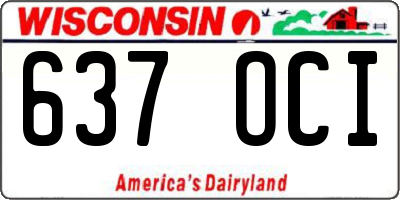 WI license plate 637OCI