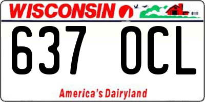 WI license plate 637OCL